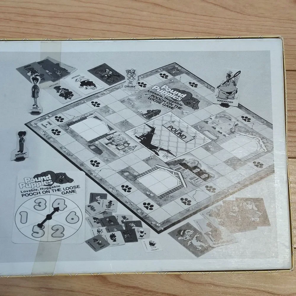 1986 Pound Puppies Pooch On The Loose Board Game Complete